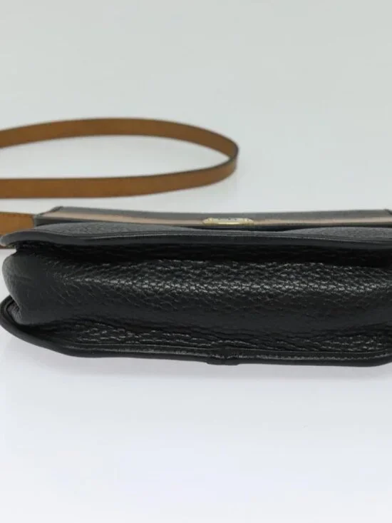 Christian Dior Shoulder Bag Leather Black Gold Auth BA2043 - Picture 6 of 16